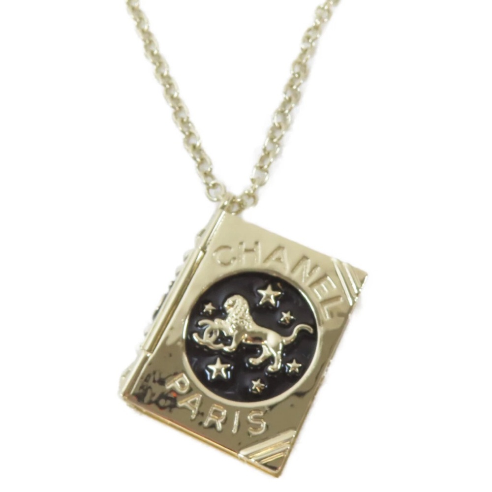 Chanel Lion Book Pendant Necklace